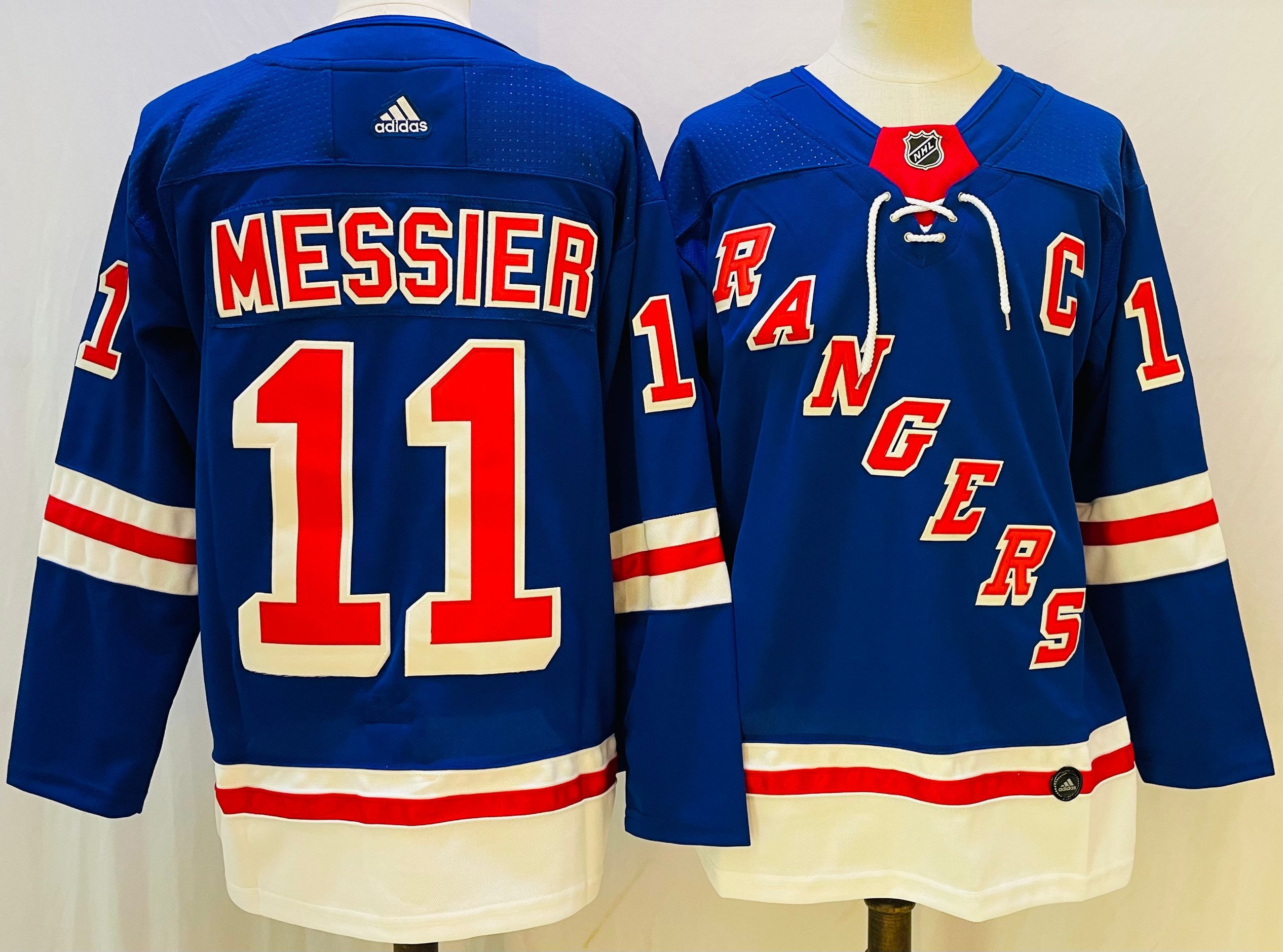 Men New York Rangers #11 Messier Blue Throwback 2022 Adidas NHL Jersey